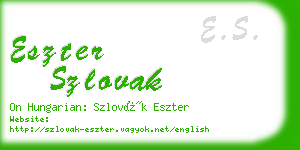 eszter szlovak business card